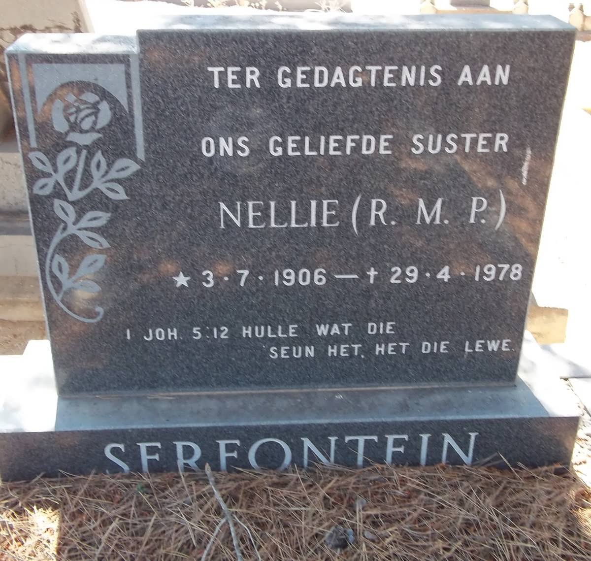 SERFONTEIN R.M.P. 1906-1978