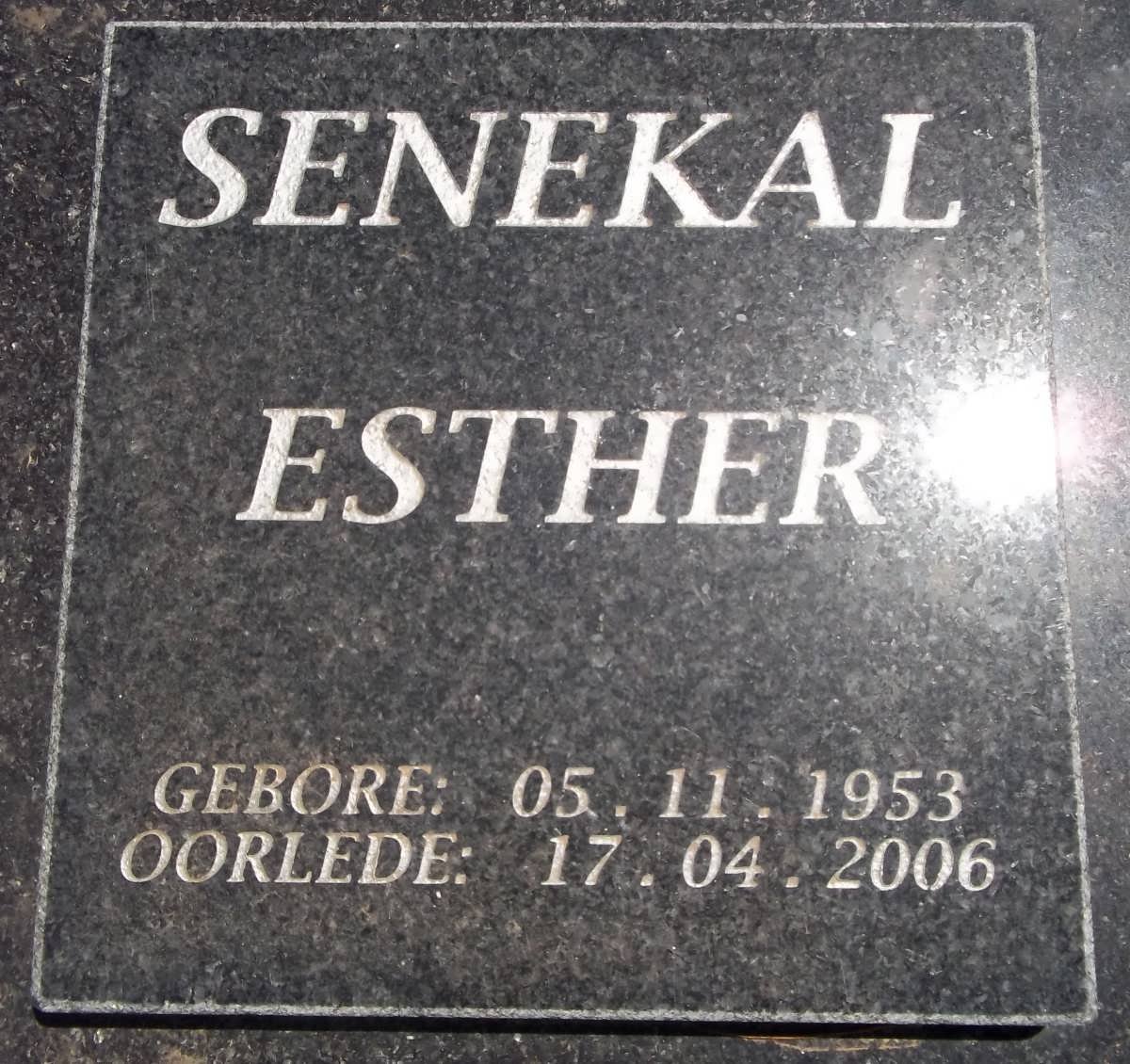 SENEKAL Esther 1953-2006