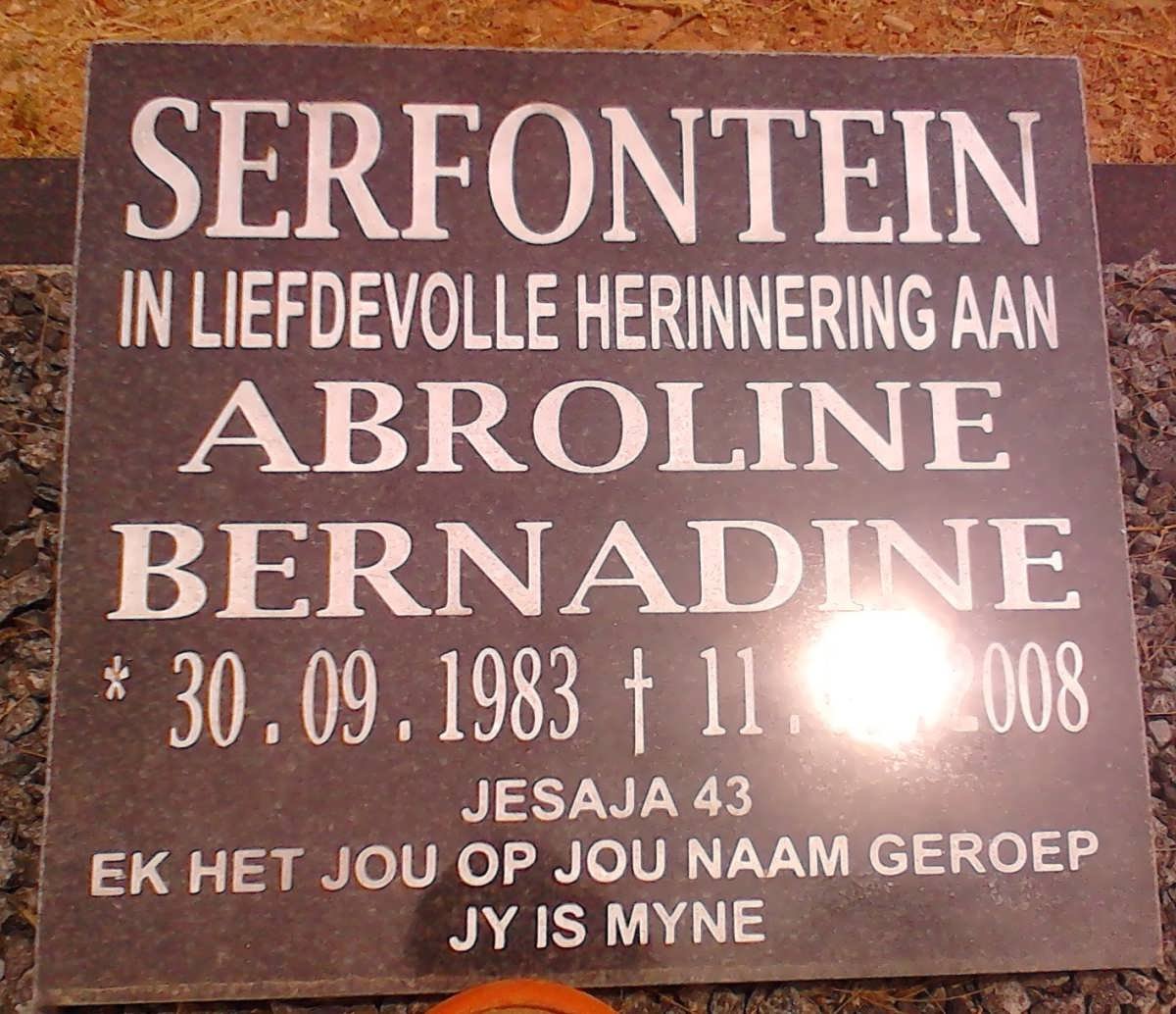 SERFONTEIN Abroline Bernadine1983-2008