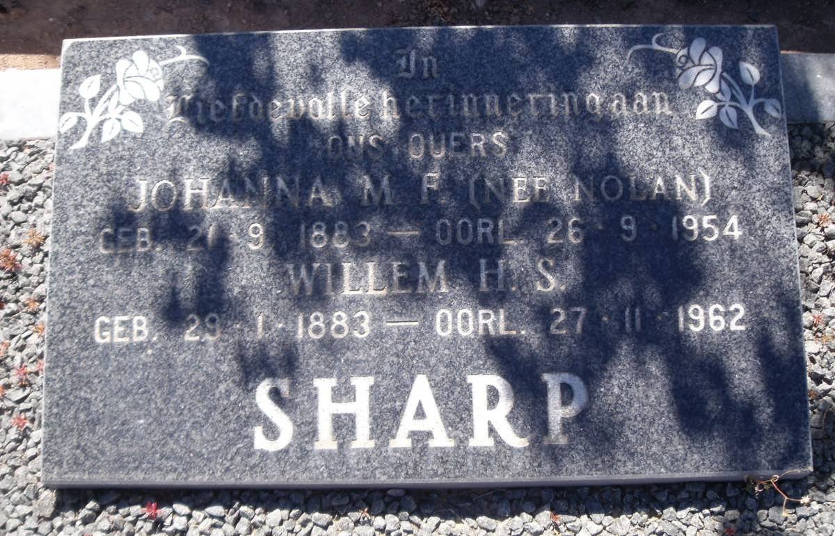 SHARP Willem H.S. 1883-1962 &amp; Johanna M.F. NOLAN 1883-1954