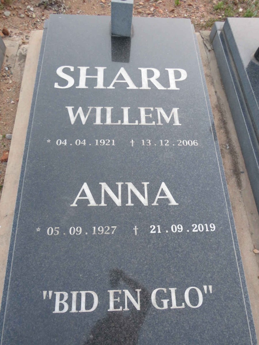 SHARP Willem 1921-2006 & Anna 1927-2019