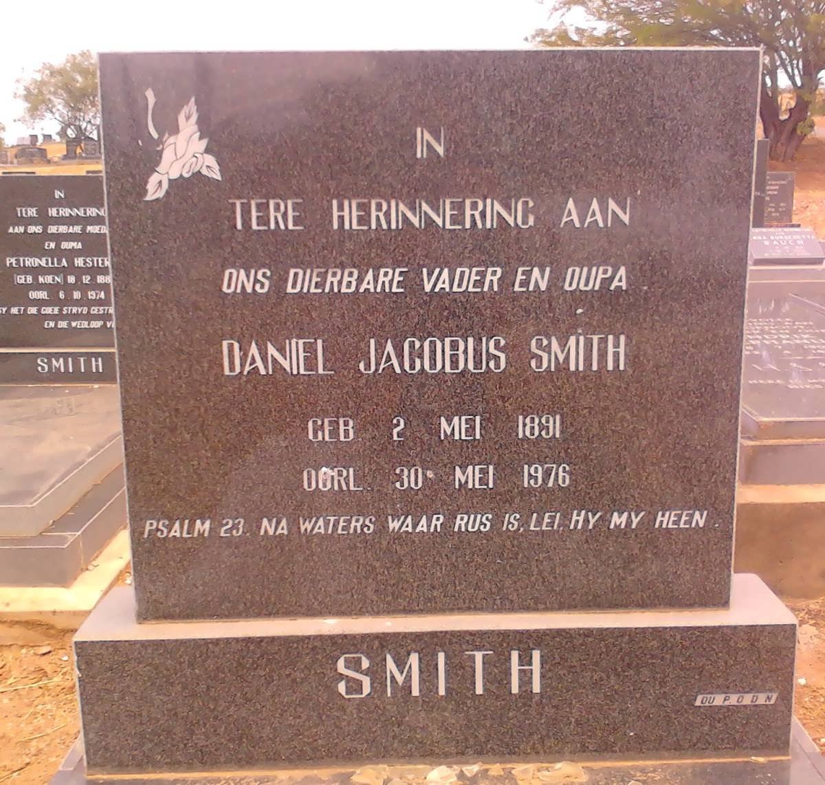 SMITH Daniel Jacobus 1891-1976