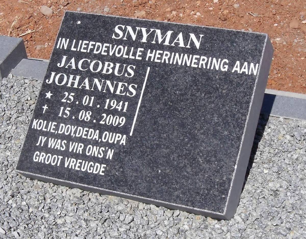SNYMAN Jacobus Johannes 1941-2009