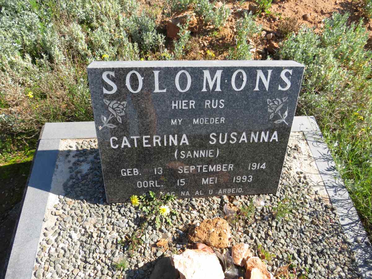 SOLOMONS Caterina Susanna 1914-1993