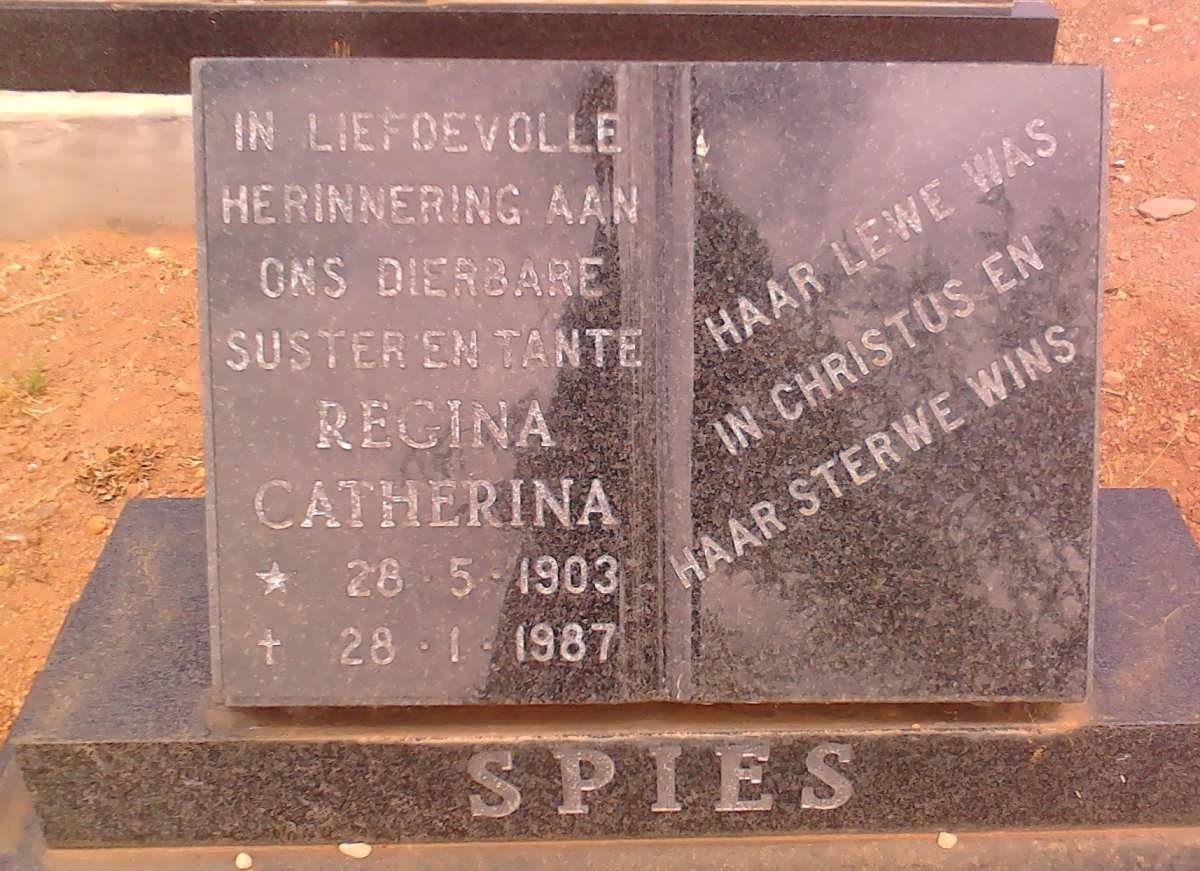 SPIES Regina Catherina 1903-1987