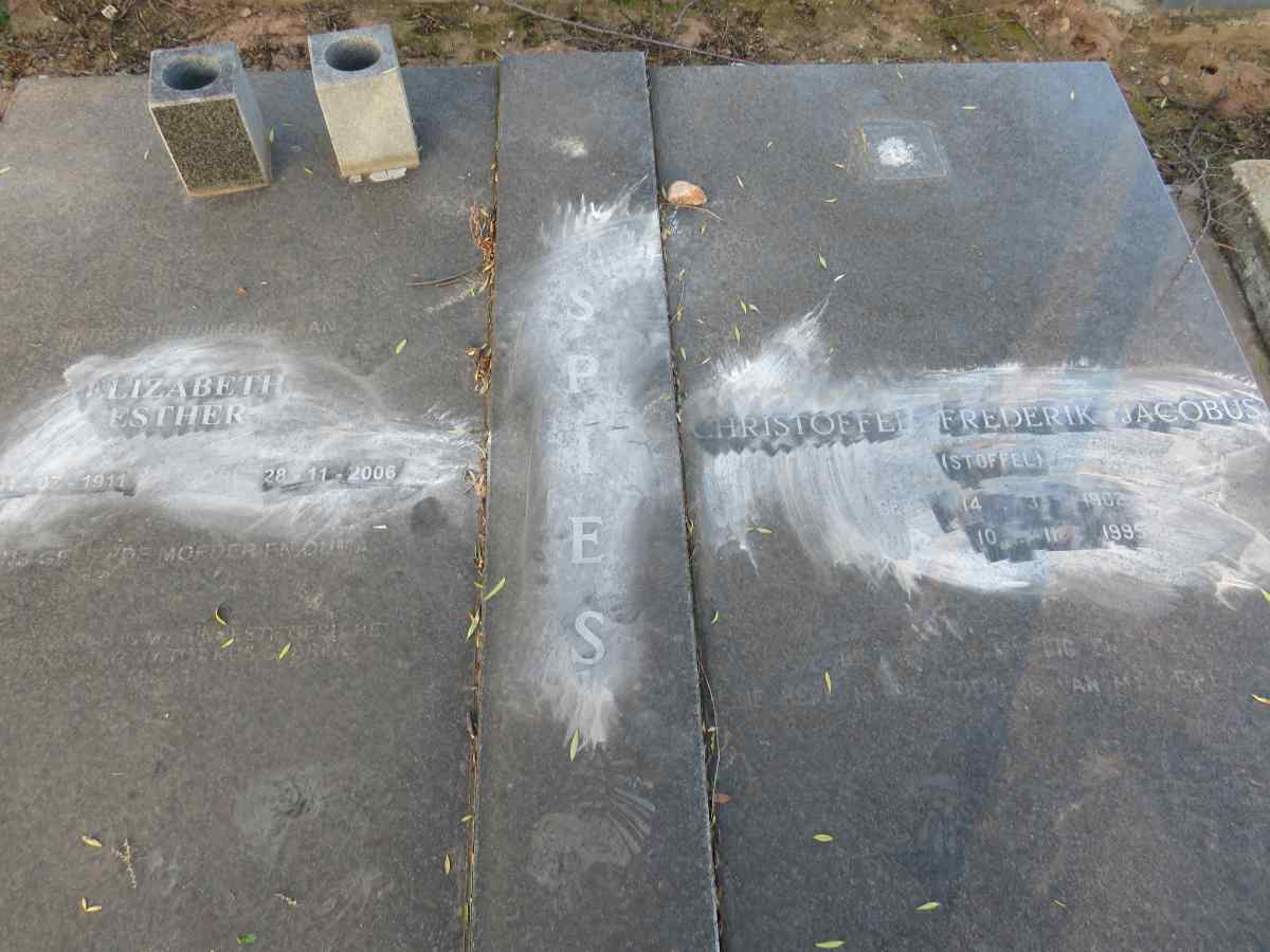 SPIES Christoffel Frederik Jacobus 1902-1995 & Elizabeth Esther 1911-2006