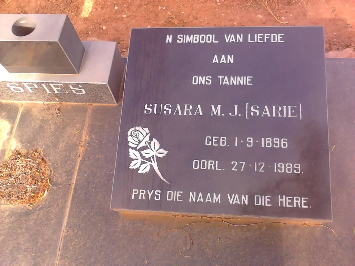 SPIES Susara M.J. 1896-1989