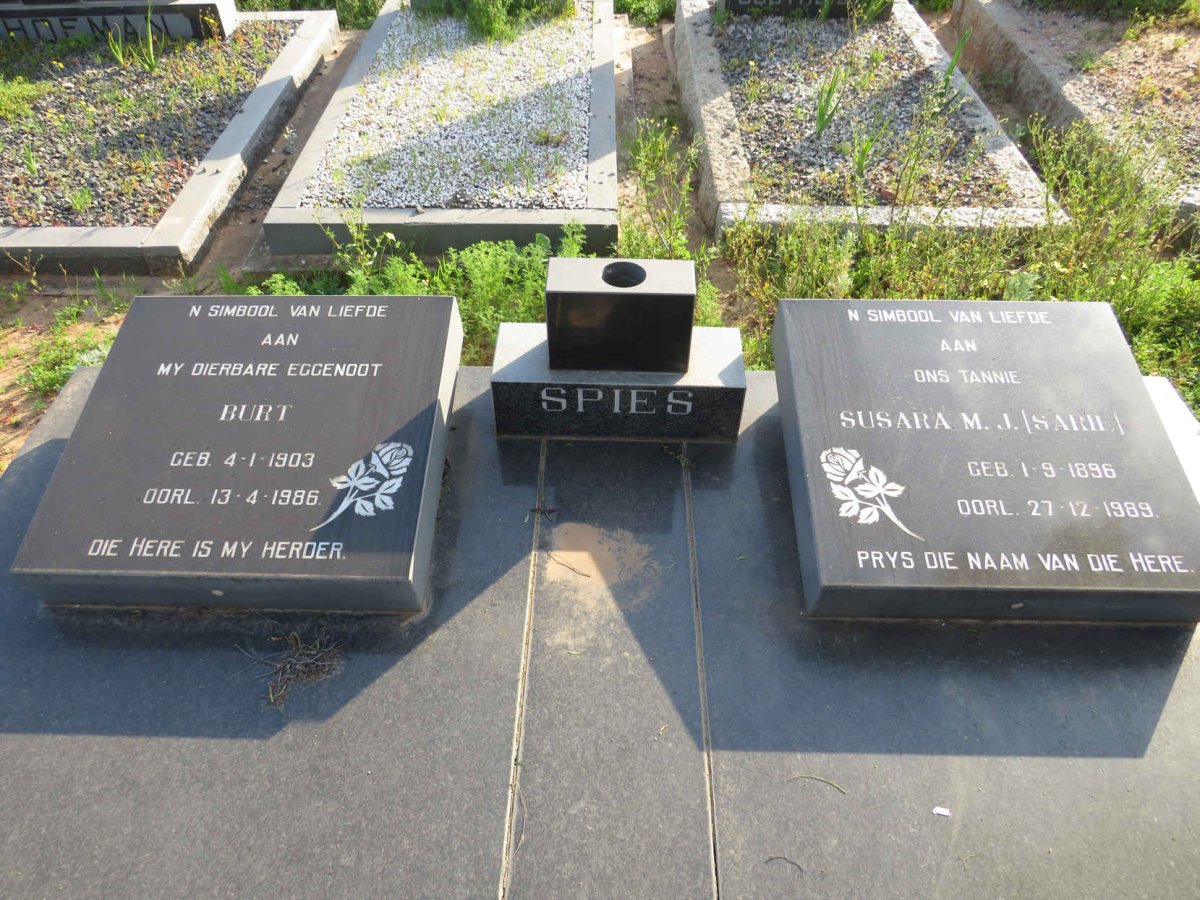 SPIES Burt 1903-1986 & Susara M.J. 1896-1989