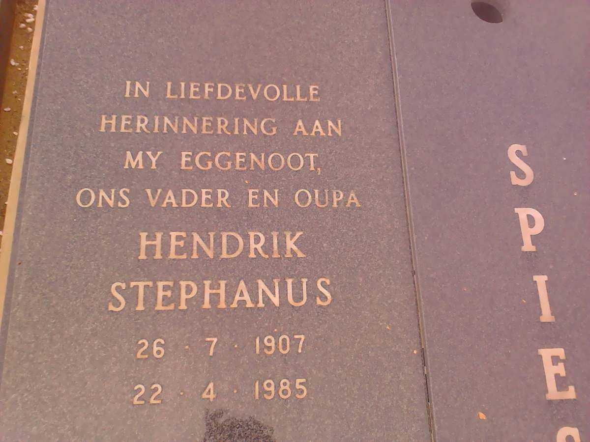 SPIES Hendrik Stephanus 1907-1985