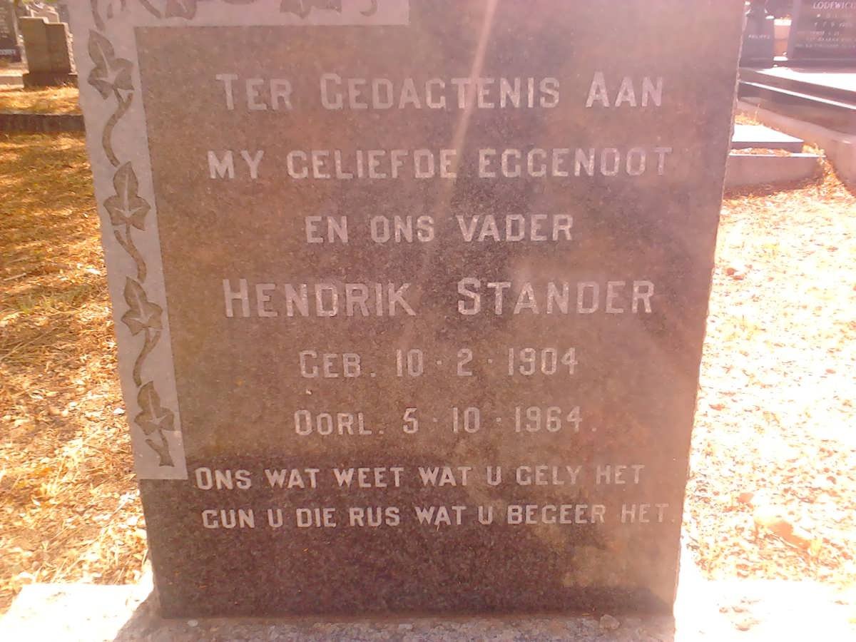 STANDER Hendrik 1904-1964