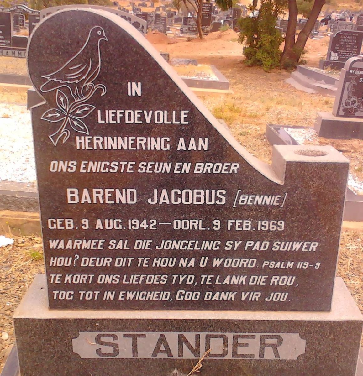 STANDER Barend Jacobus 1942-1969