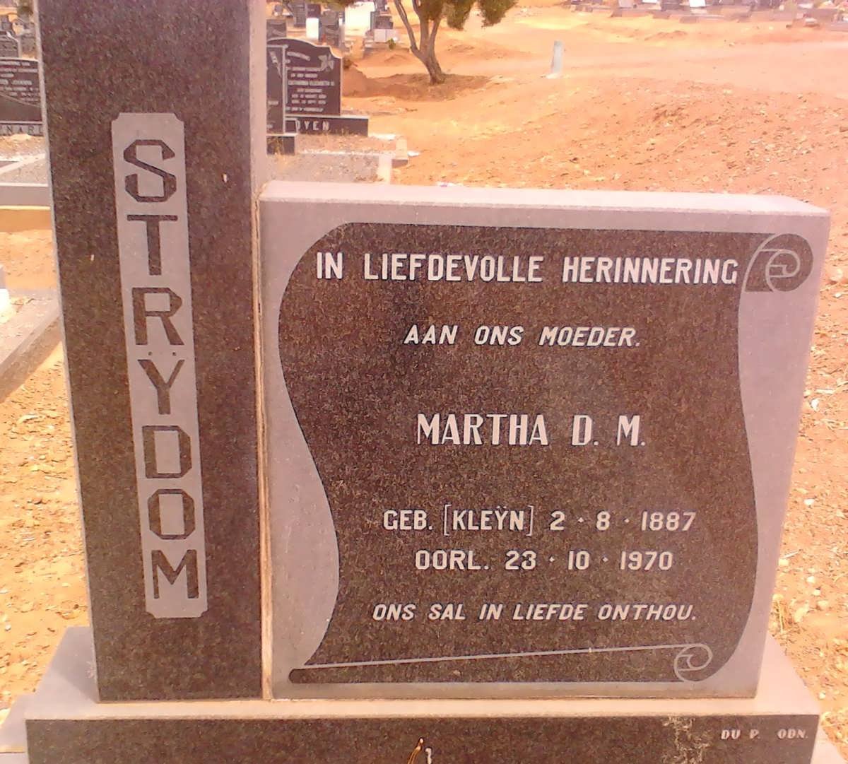 STRYDOM Martha D.M. nee KLEYN 1887-1970