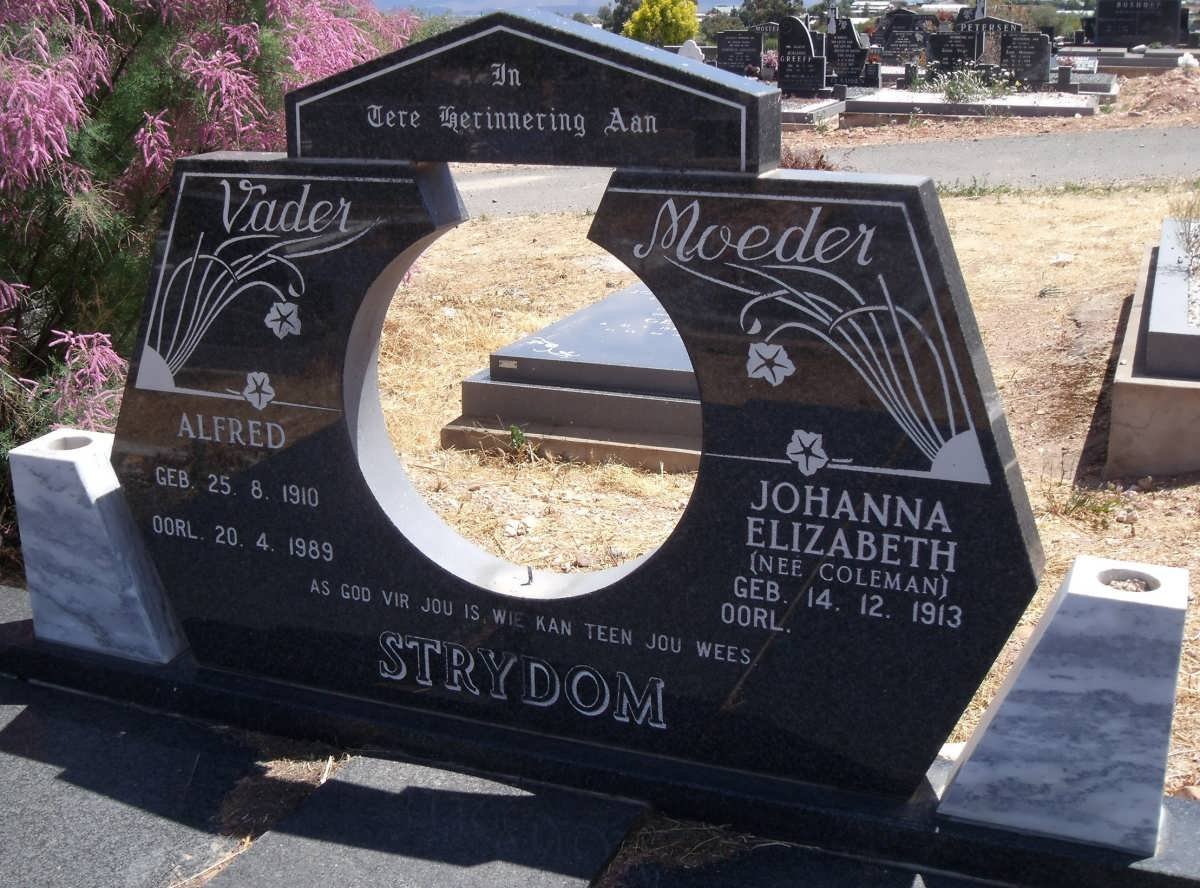 STRYDOM Alfred 1910-1989 &amp; Johanna Elizabeth COLEMAN 1913-