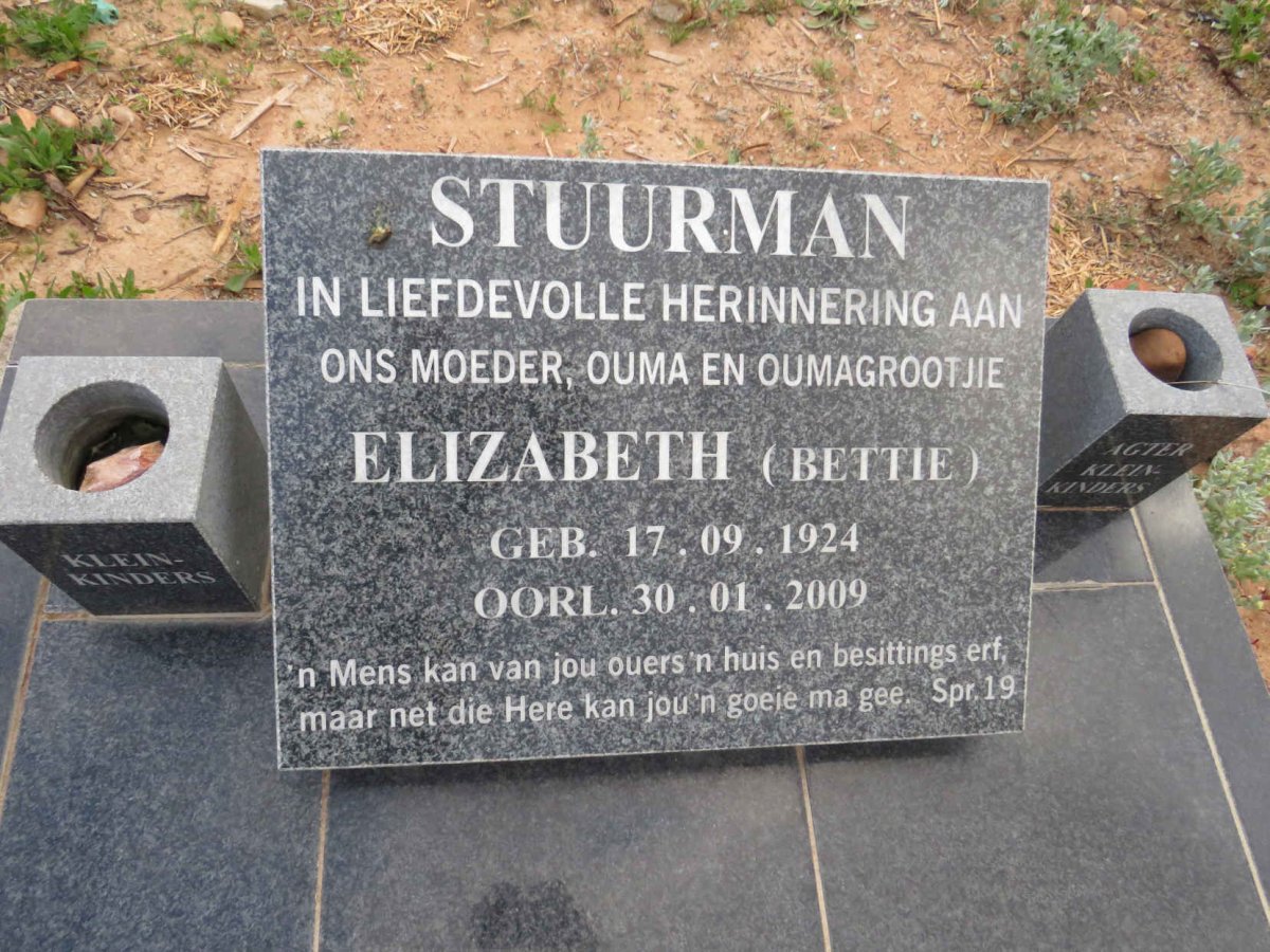 STUURMAN Elizabeth 1924-2009