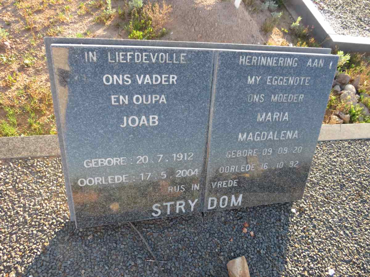 STRYDOM Joab 1912-2004 & Maria Magdalena 1920-1992