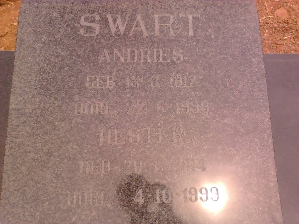 SWART Andries 1912-1998 &amp; Hester -1999