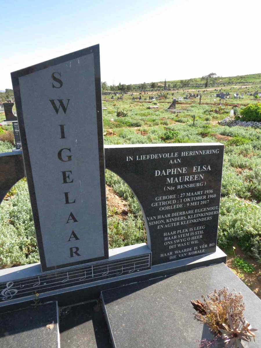 SWIGELAAR Daphne Elsa Maureen nee RENSBURG 1936-2017