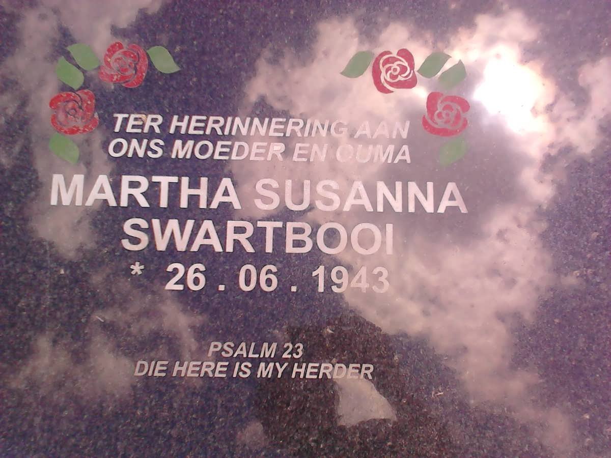 SWARTBOOI Martha Susanna 1943-