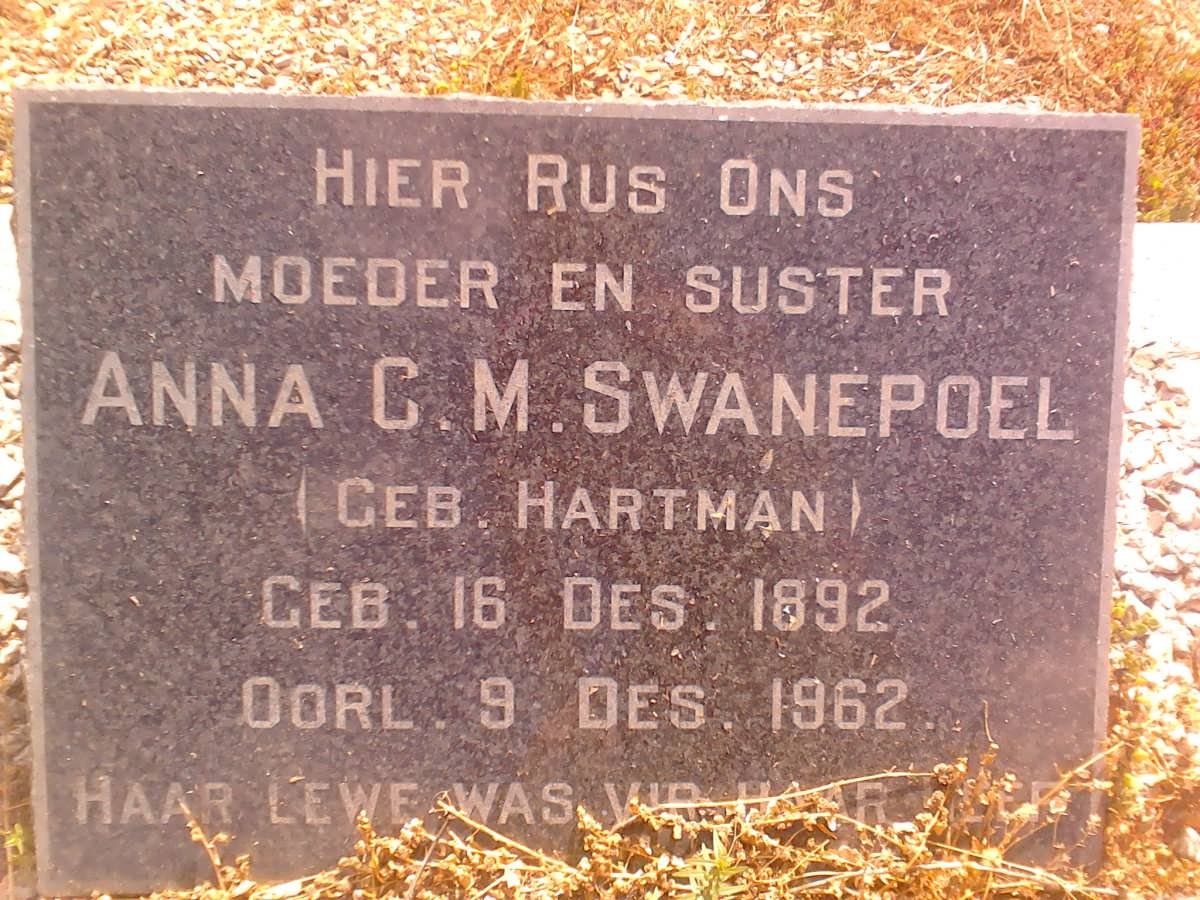 SWANEPOEL Anna C.M. nee HARTMAN 1892-1962