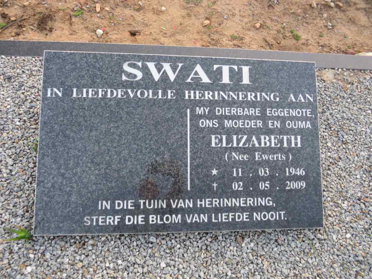 SWATI Elizabeth nee EWERTS 1946-2009