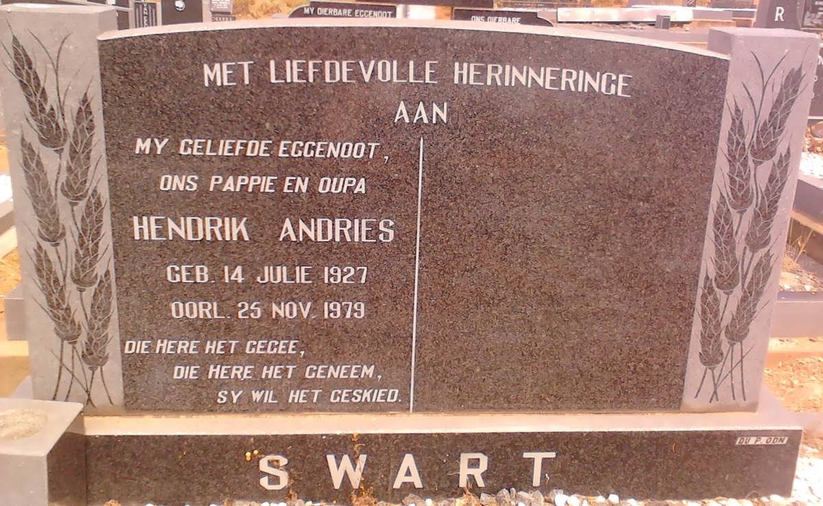 SWART Hendrik Andries 1927-1979