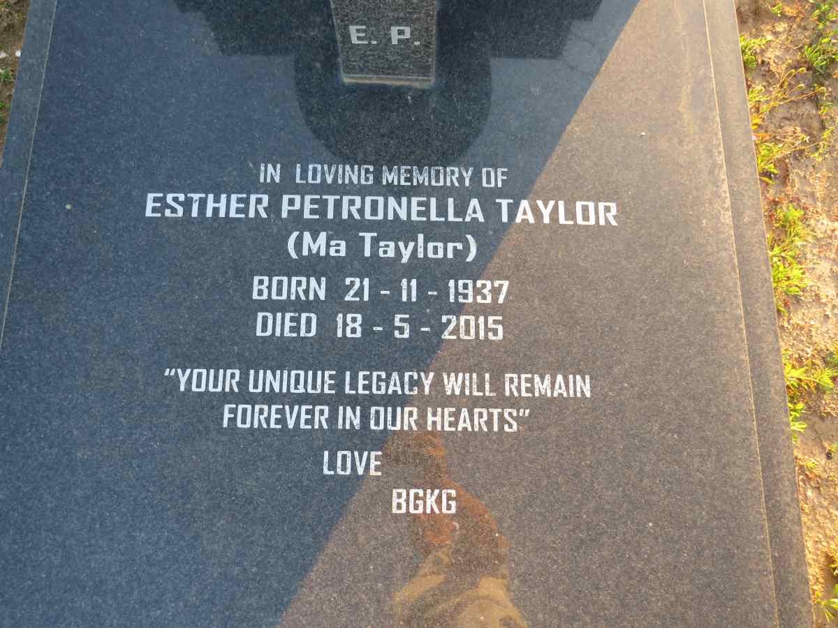 TAYLOR Alfred -1988 & Esther Petronella 1937-2015_2