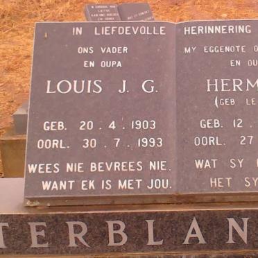TERBLANCHE Louis J.G. 1903-1993 &amp; Hermina LE ROUX 1905-1985