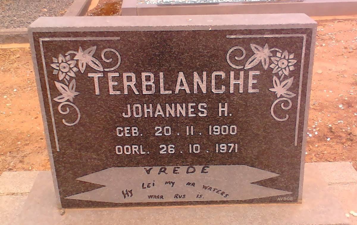 TERBLANCHE Johannes H. 1900-1971