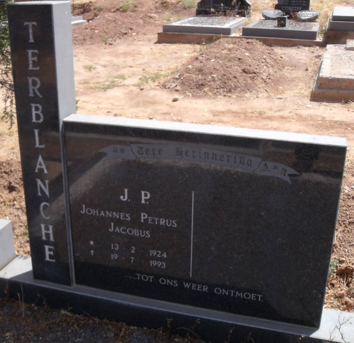 TERBLANCHE Johannes Petrus Jacobus 1924-1993