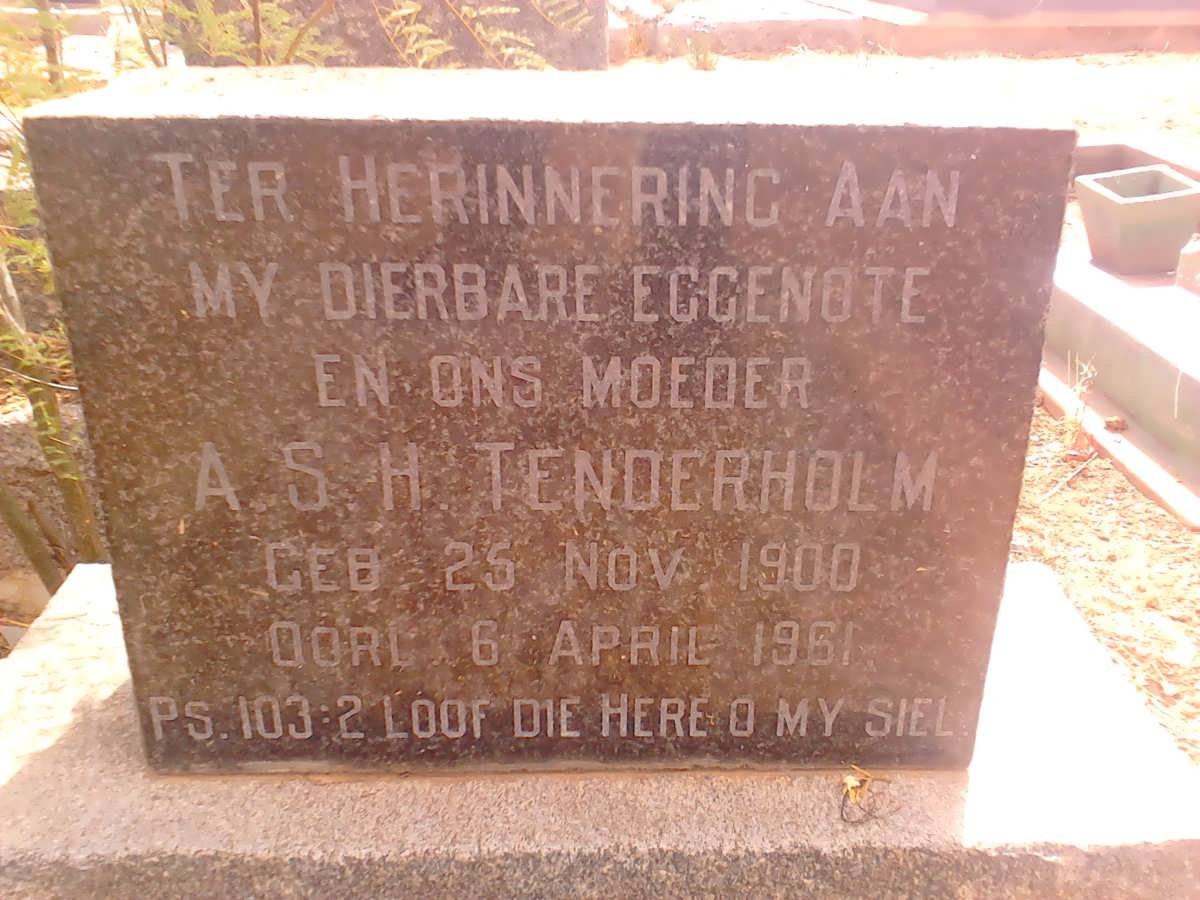 TENDERHOLM A.S.H. 1900-1961