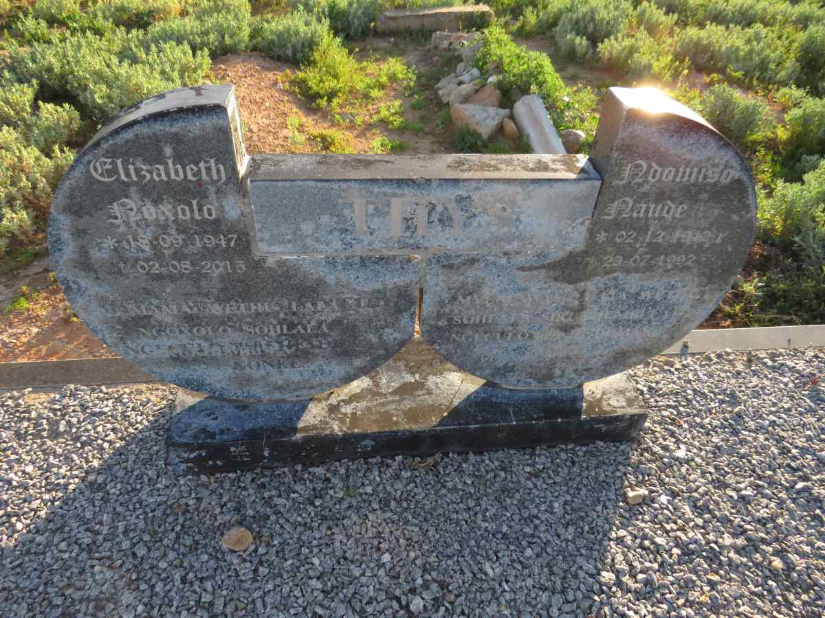 THYS Ndomiso Naude 1912-1992 :: THYS Elizabeth Noxolo 1947-2015