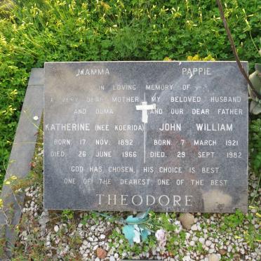THEODORE John William 1921-1982 :: THEODORE Katherine nee KOERIDA 1892-1966
