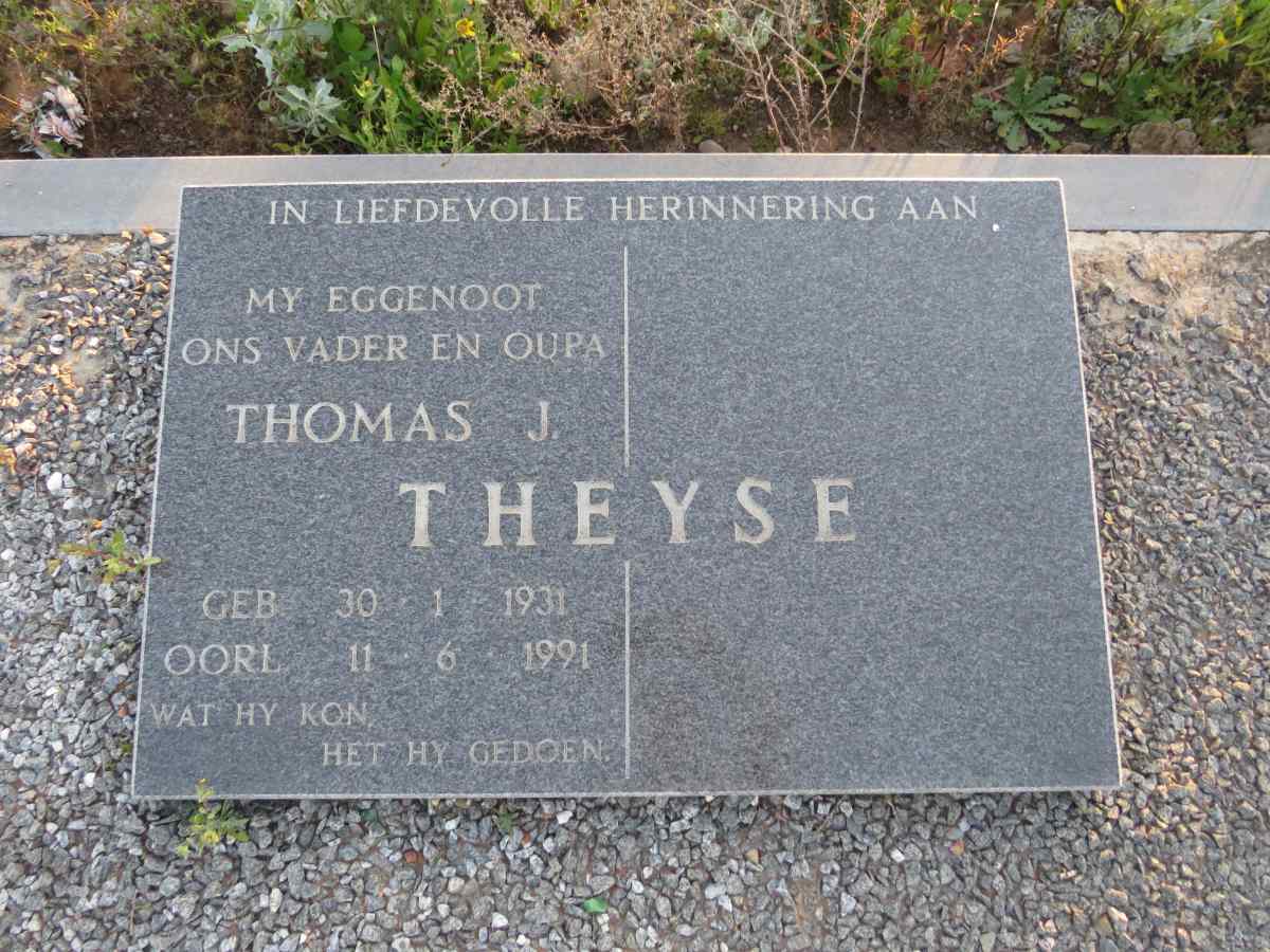 THEYSE Thomas J. 1931-1991