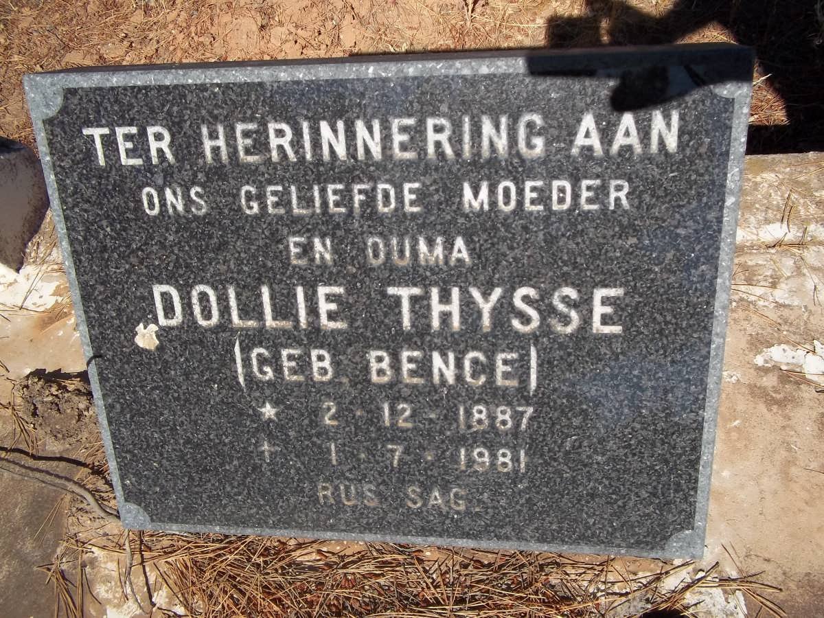THYSSE Dollie nee BENCE 1887-1981