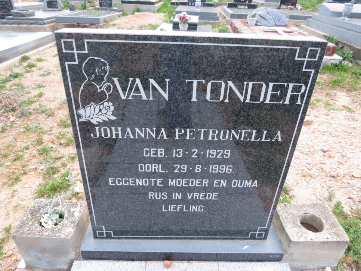 TONDER Johanna Petronella, van 1929-1996