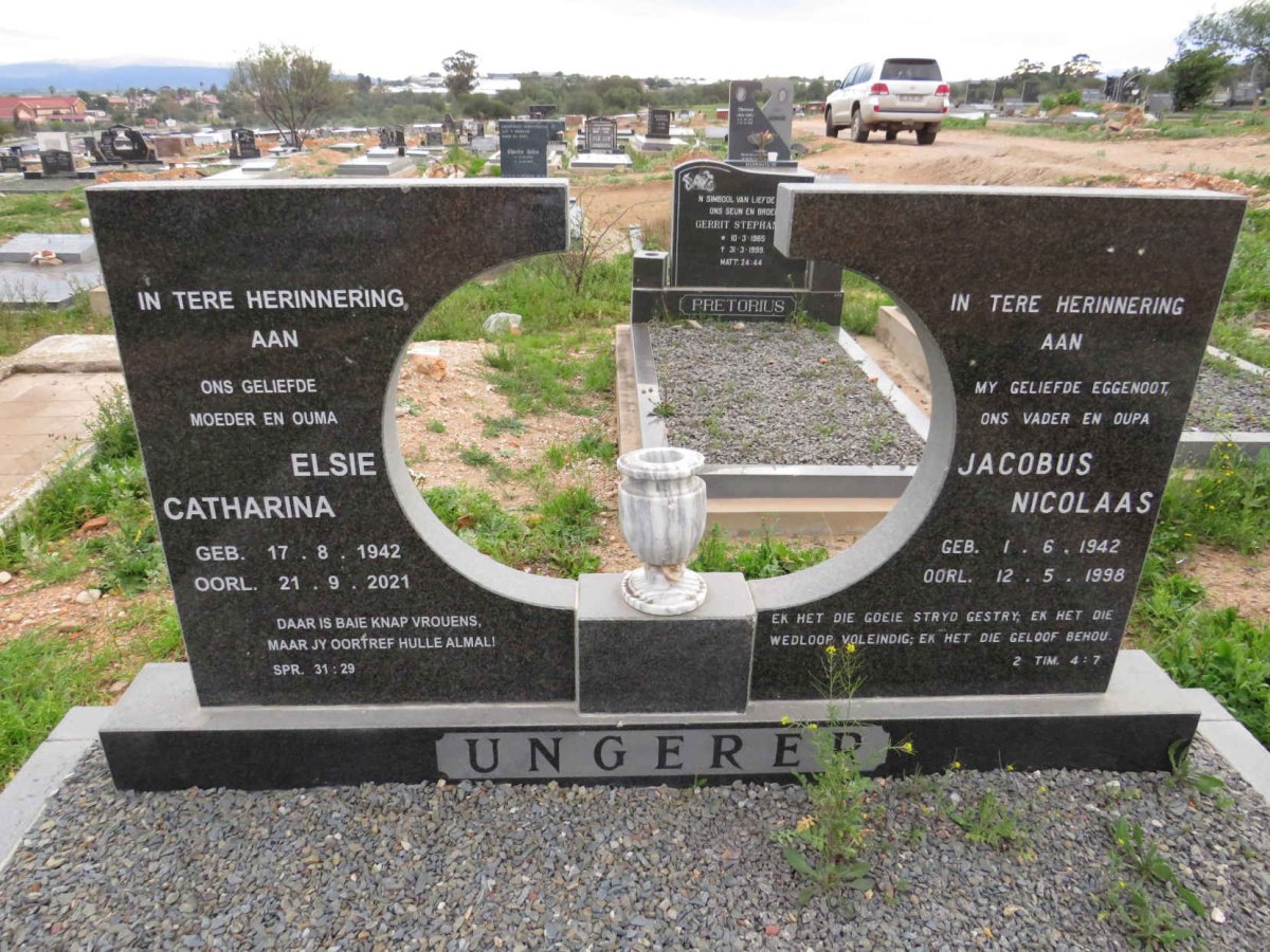 UNGERER Jacobus Nicolaas 1942-1998 & Elsie Catharina 1942-2021