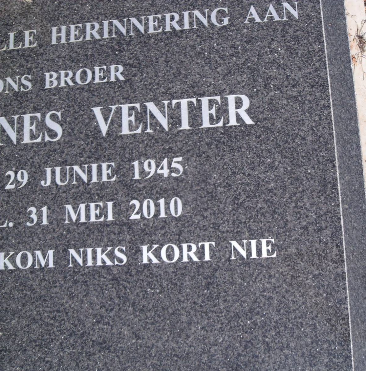 VENTER Johannes 1945-2010
