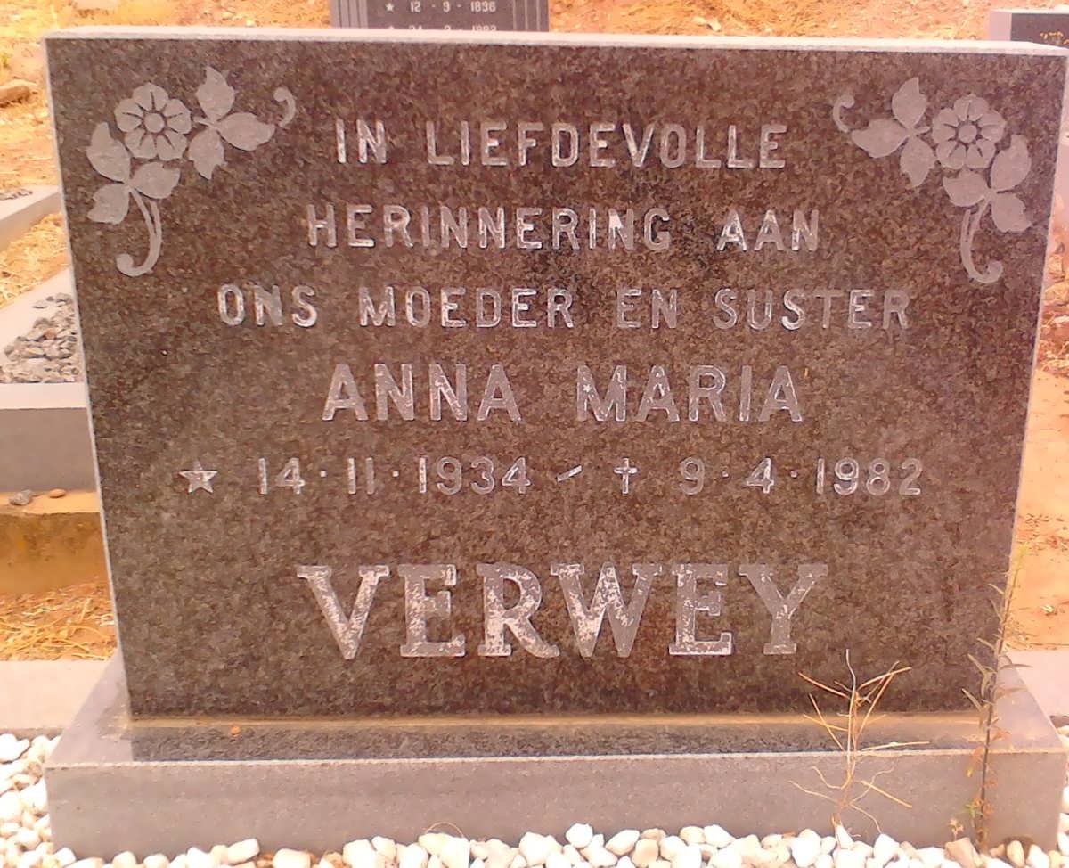 VERWEY Anna Maria 1934-1982