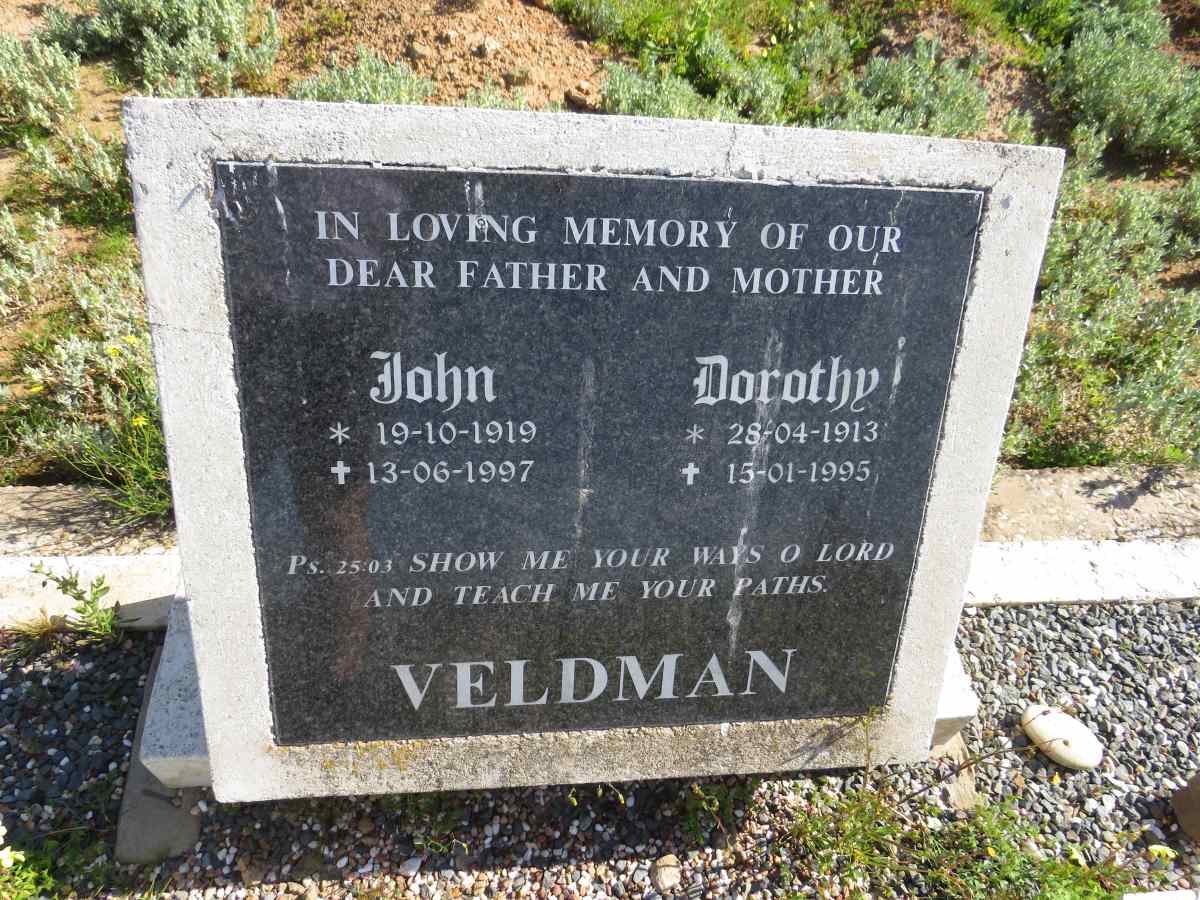 VELDMAN John 1919-1997 & Dorothy 1913-1995 