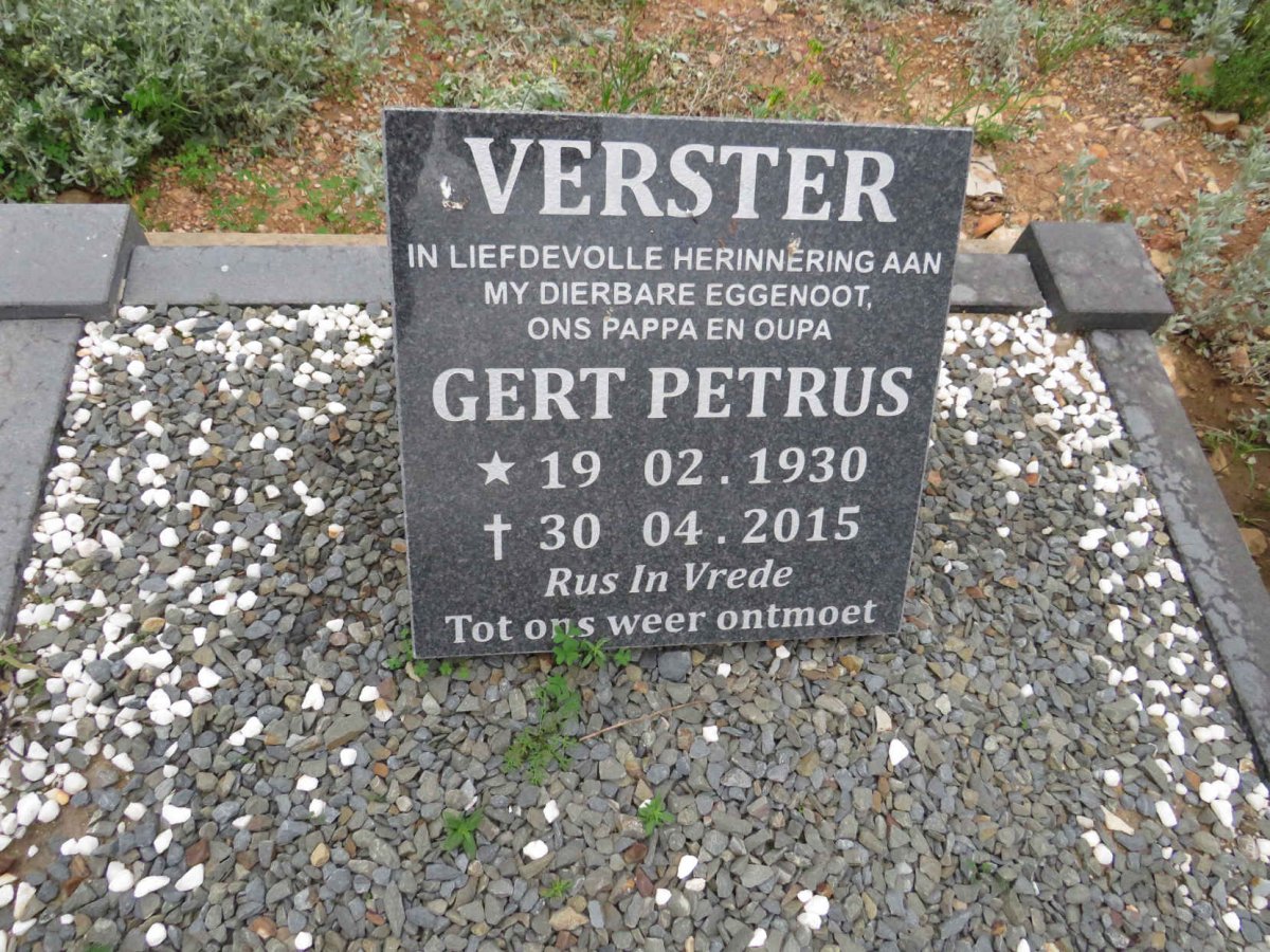 VERSTER Gert Petrus 1930-2015
