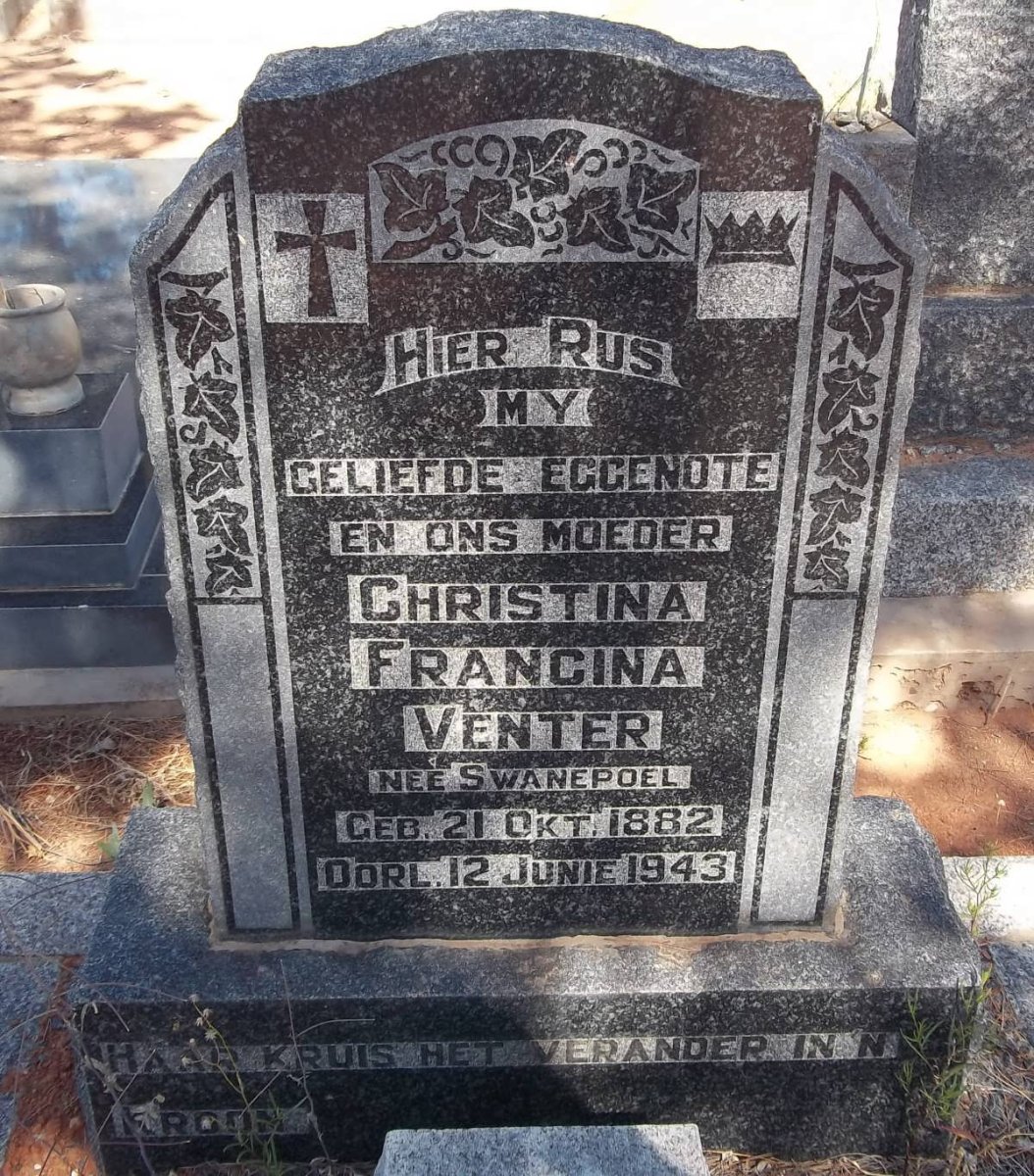 VENTER Christina Francina nee SWANEPOEL 1882-1943