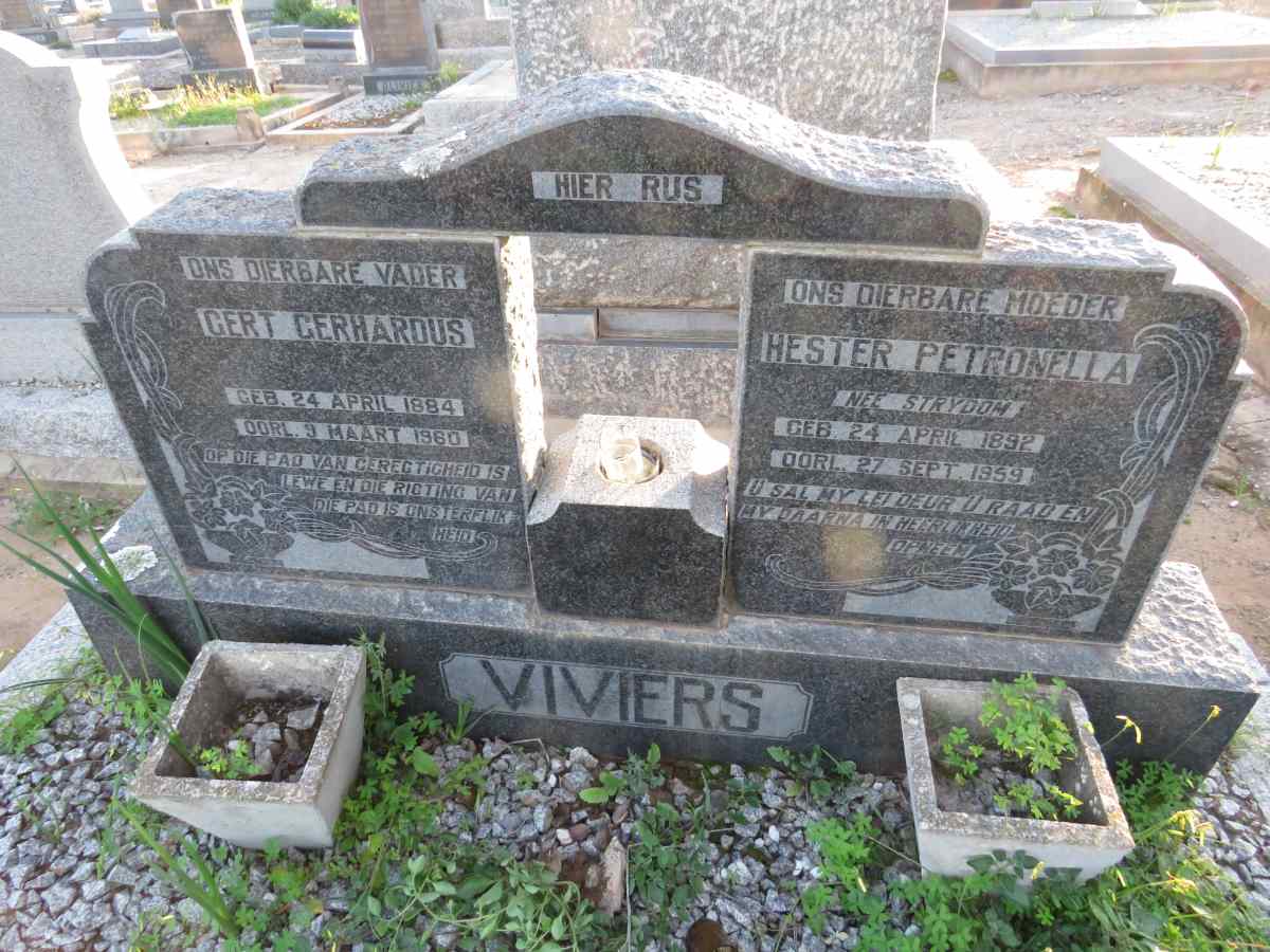 VIVIERS Gert Gerhardus 1884-1960 & Hester Petronella STRYDOM 1892-1959
