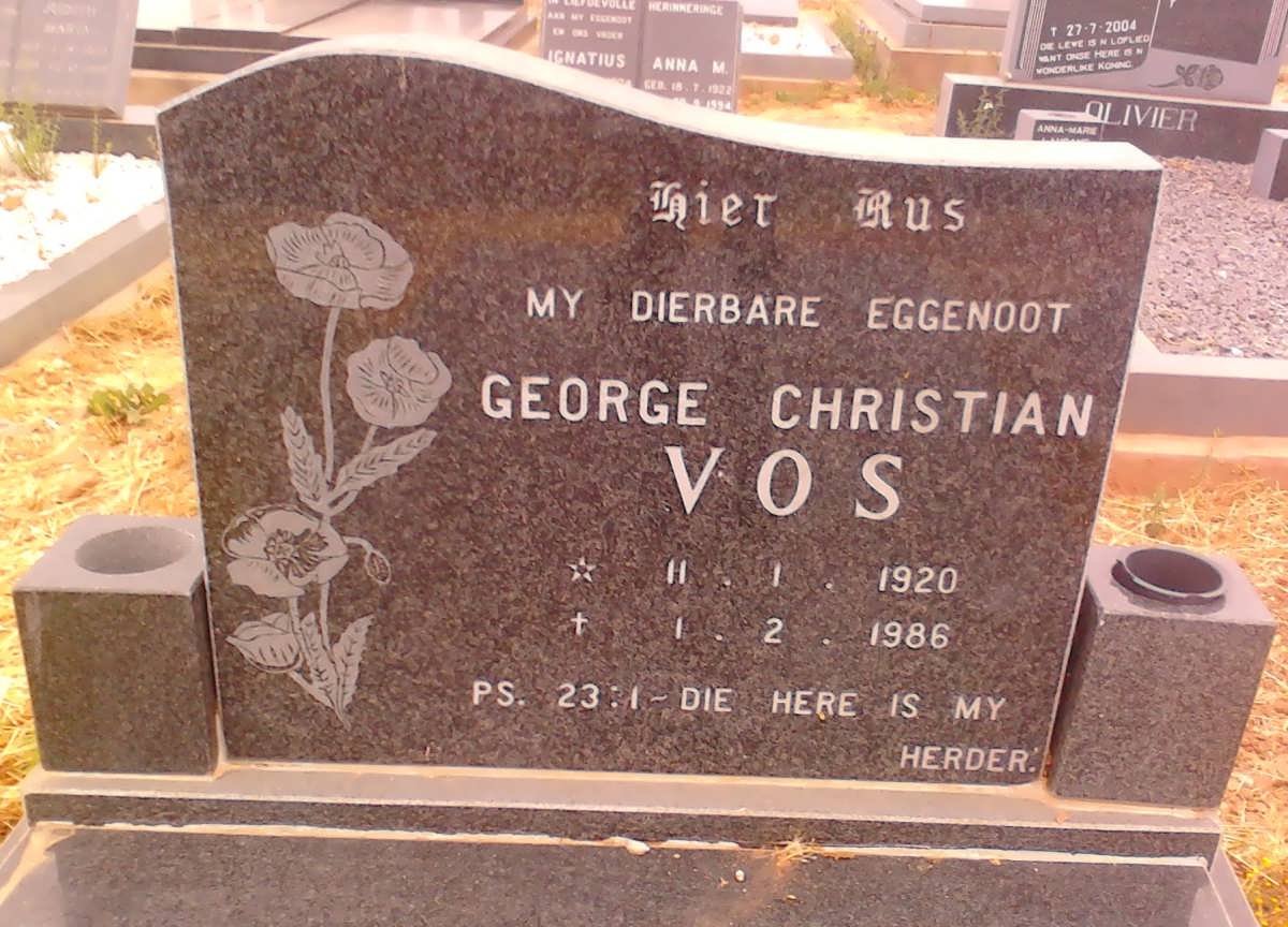 VOS George Christian 1920-1986