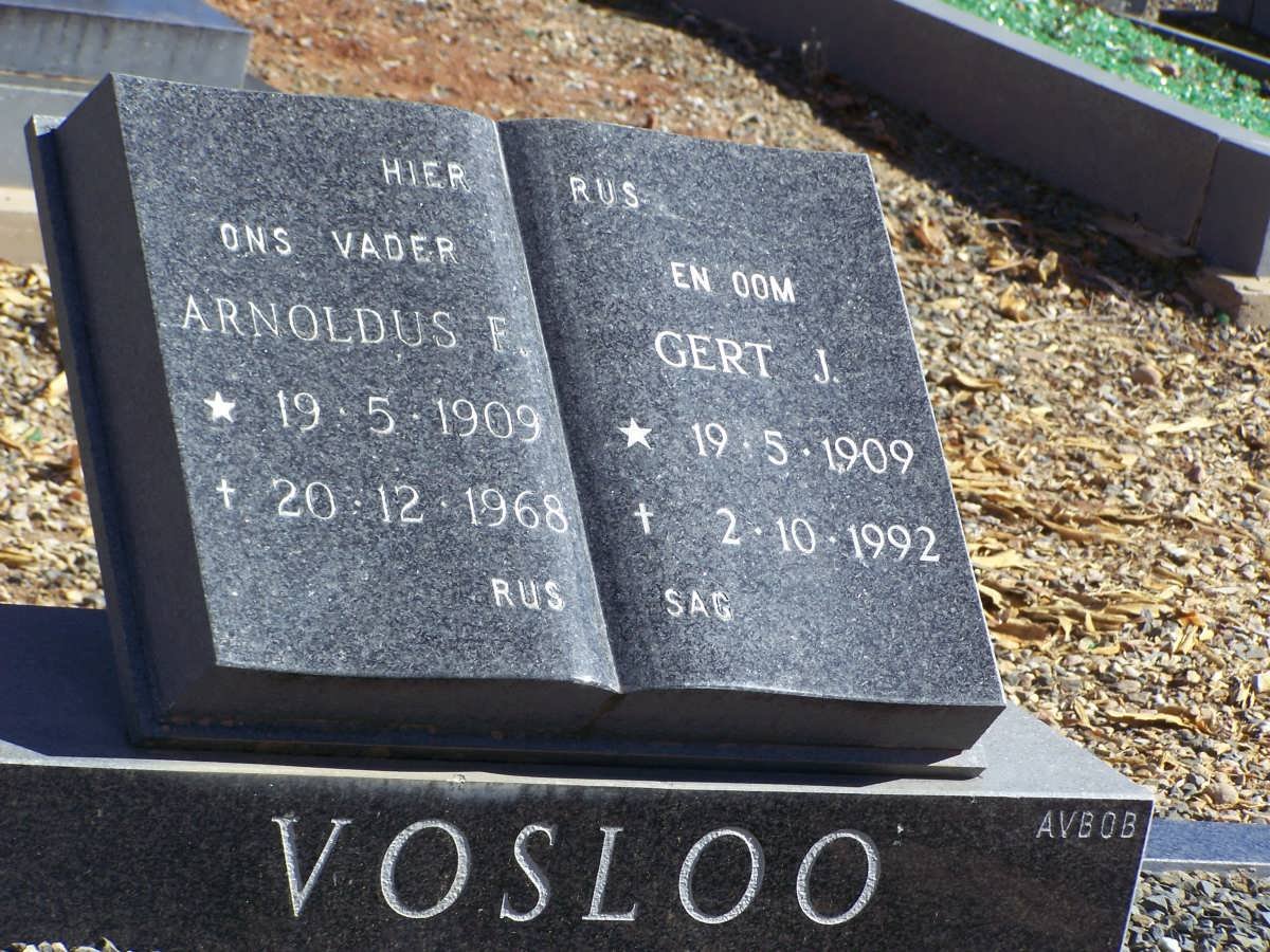 VOSLOO Arnoldus F. 1909-1968 :: VOSLOO Gert J. 1909-1992