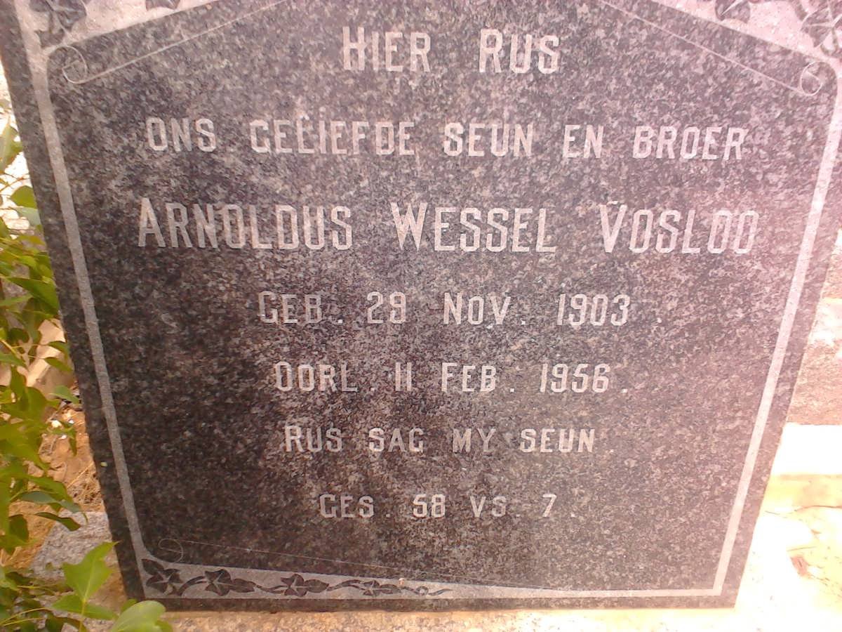 VOSLOO Arnoldus Wessel 1903-1956