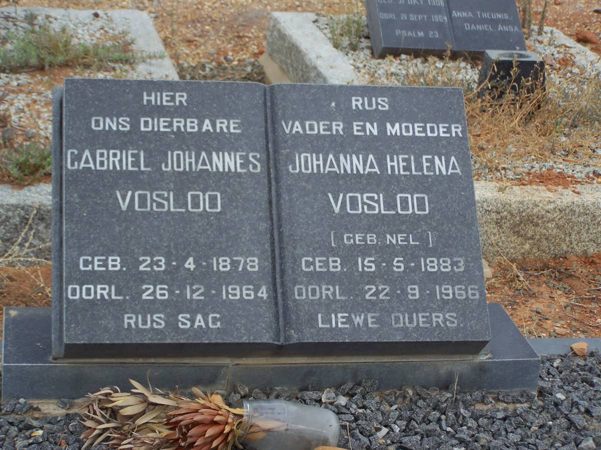 VOSLOO Gabriel Johannes 1878-1964 &amp; Johanna Helena NEL 1883-1966