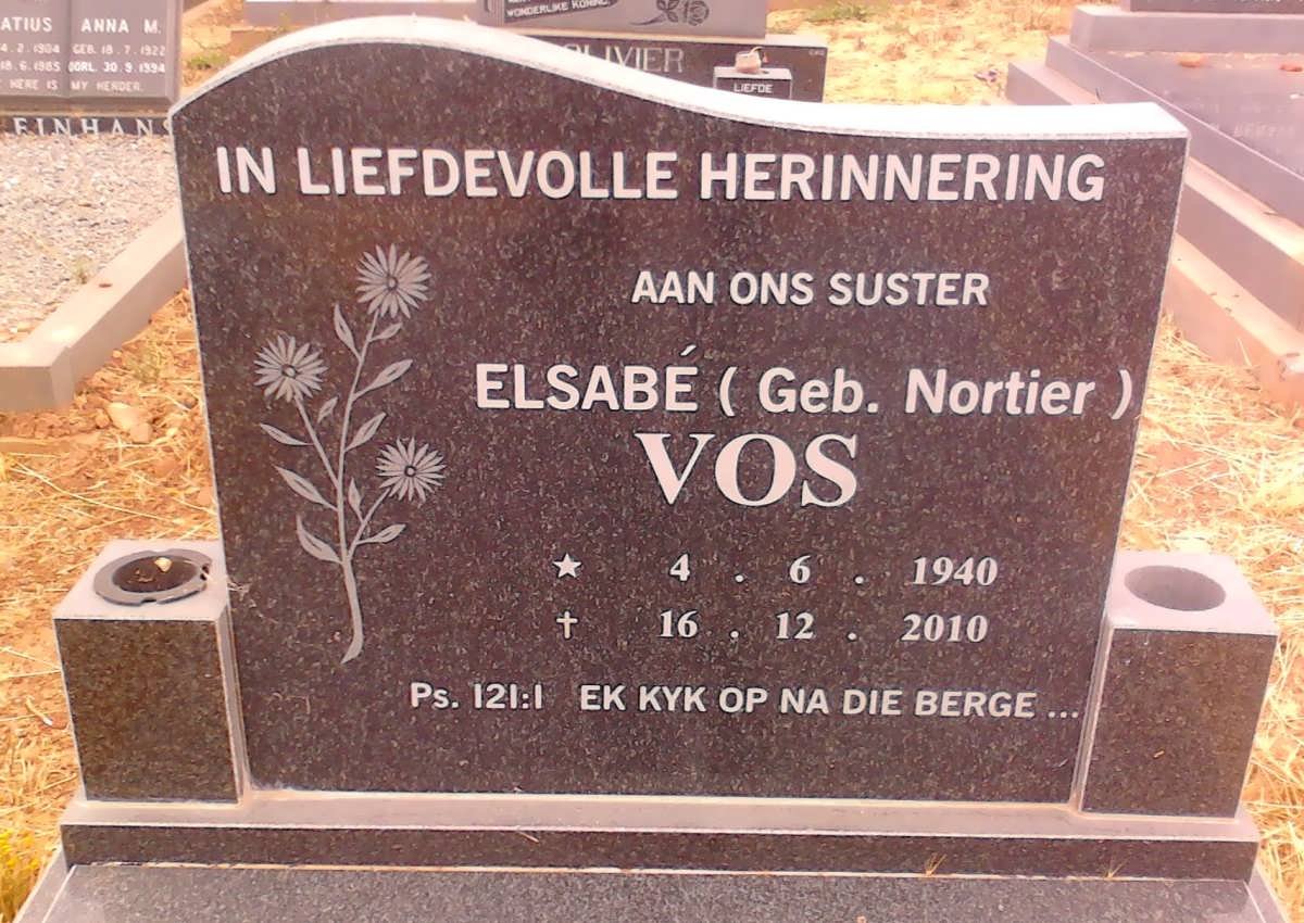 VOS Elsabe nee NORTIER 1940-2010