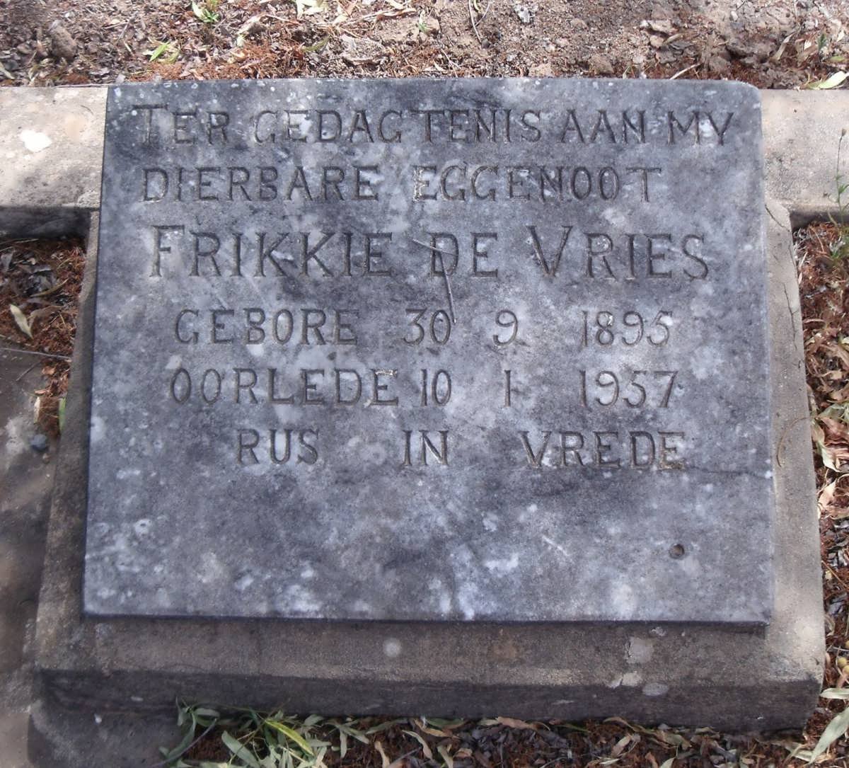 VRIES Frikkie, de 1895-1957