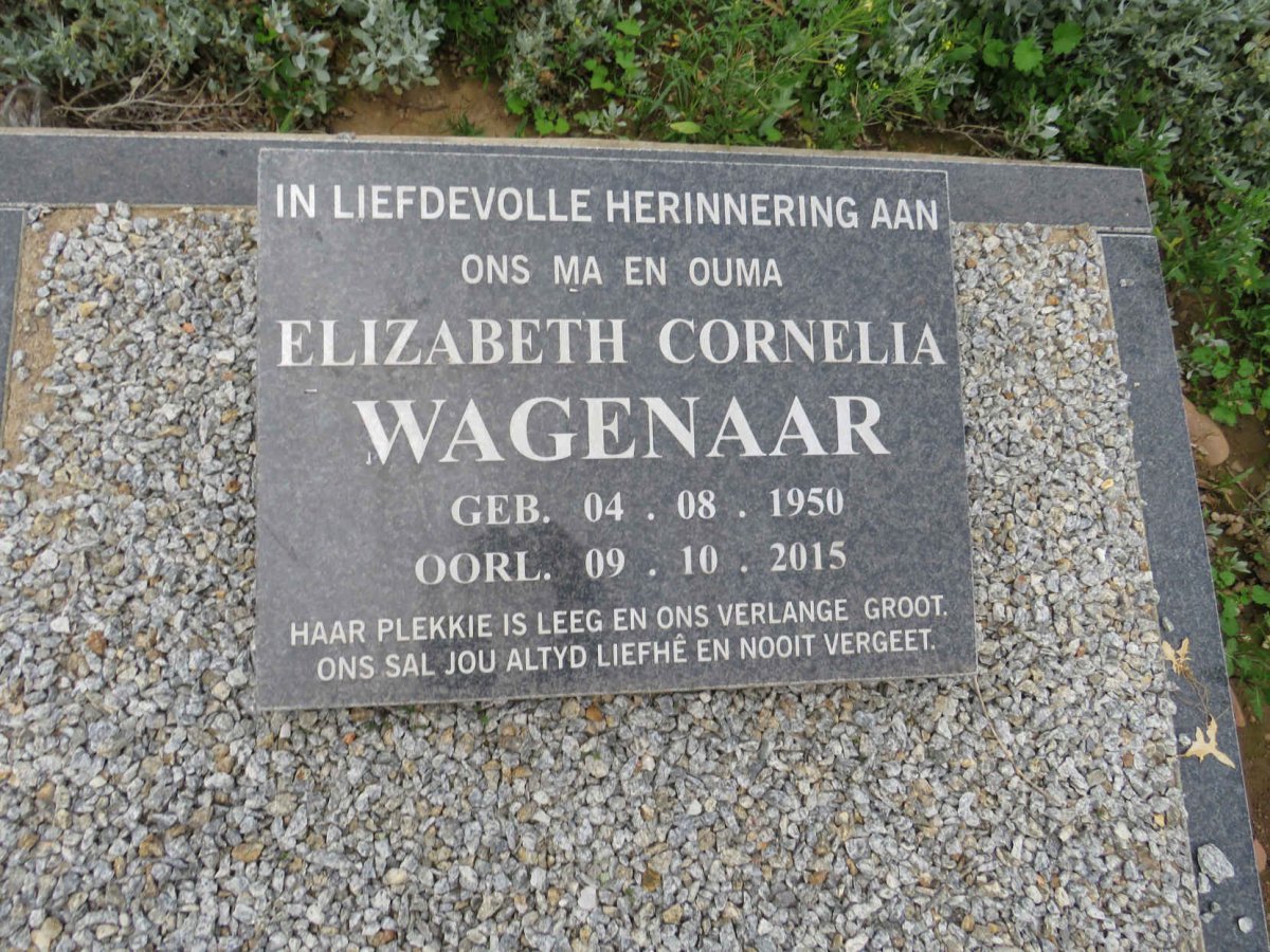 WAGENAAR Elizabeth Cornelia 1950-2015