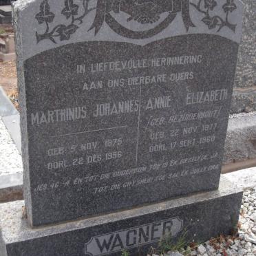 WAGNER Marthinus Johannes 1875-1956 &amp; Annie Elizabeth BEZUIDENHOUT 1877-1960